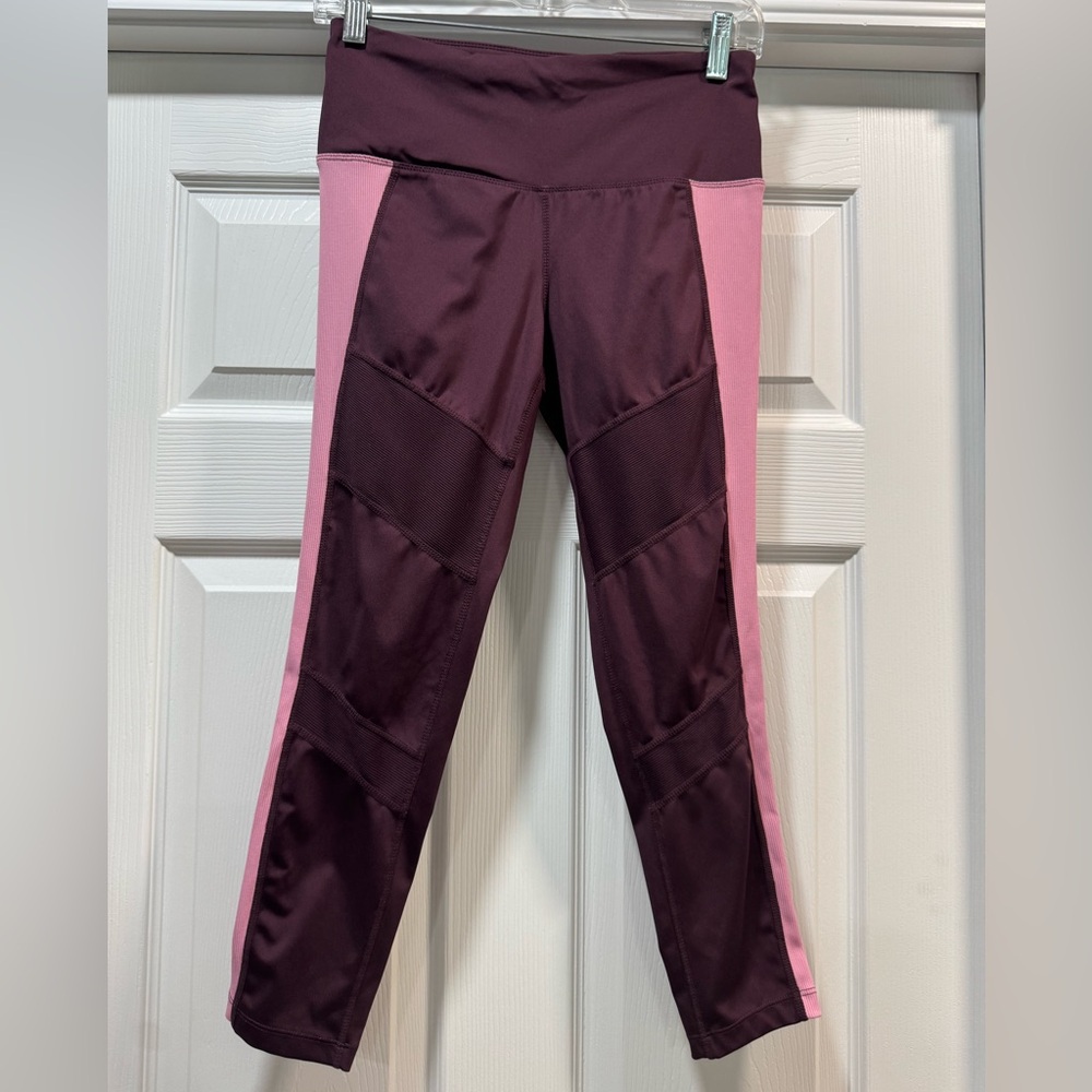 Tangerine Pink and Purple Athletic Leggings